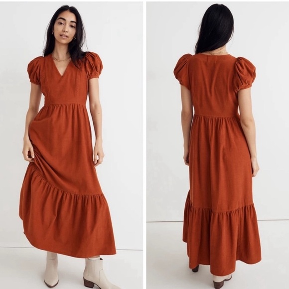 Banjanan Corduroy Franklin Dress in Honey Corduroy Size M - Picture 1 of 9